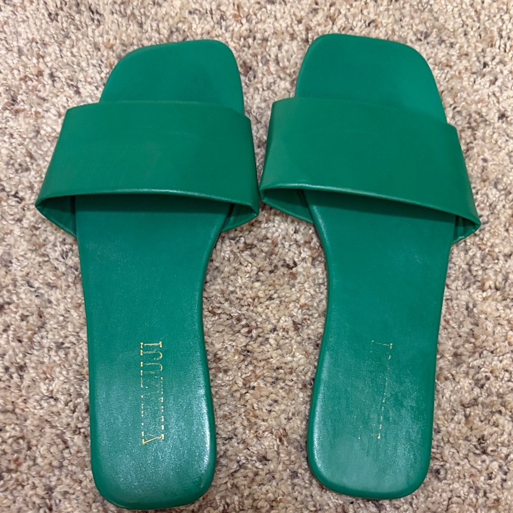 Green Slide Sandals